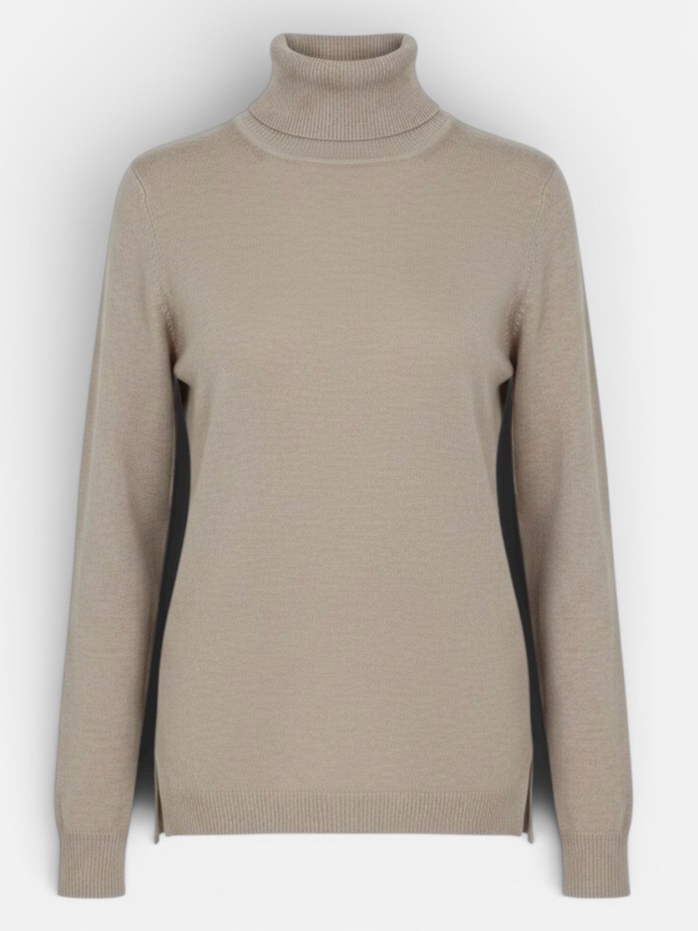 Cyrus Turtleneck Knit Sweater in Beige